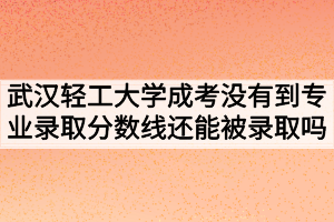 武漢輕工大學(xué)成人高考沒有到專業(yè)錄取分?jǐn)?shù)線還能被錄取嗎？