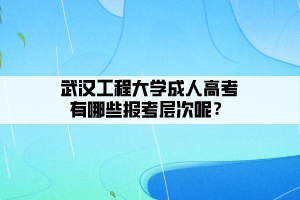 武漢工程大學(xué)成人高考有哪些報考層次呢？