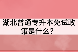 湖北普通專升本免試政策是什么？