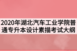 2020年湖北汽車工業(yè)學(xué)院普通專升本設(shè)計(jì)素描考試大綱