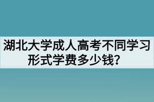 湖北大學(xué)成人高考不同學(xué)習(xí)形式學(xué)費多少錢？