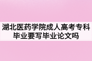 湖北醫(yī)藥學(xué)院成人高考?？飘厴I(yè)要寫畢業(yè)論文嗎？