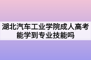 湖北汽車工業(yè)學(xué)院成人高考能學(xué)到專業(yè)技能嗎？