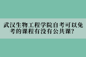 武漢生物工程學(xué)院自考可以免考的課程有沒有公共課？