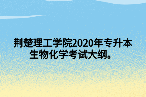 荊楚理工學(xué)院2020年專升本生物化學(xué)考試大綱。