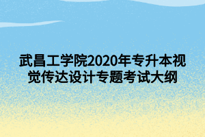 武昌工學院2020年專升本視覺傳達設(shè)計專題考試大綱