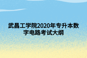 武昌工學(xué)院2020年專升本數(shù)字電路考試大綱