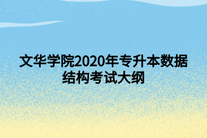 文華學院2020年專升本數(shù)據(jù)結構考試大綱