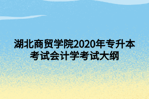 湖北商貿(mào)學院2020年專升本考試會計學考試大綱