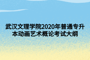 武漢文理學院2020年普通專升本動畫藝術(shù)概論考試大綱