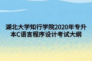 湖北大學(xué)知行學(xué)院2020年專升本C語言程序設(shè)計考試大綱