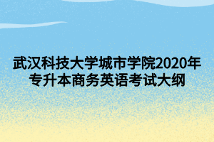 武漢科技大學(xué)城市學(xué)院2020年專(zhuān)升本商務(wù)英語(yǔ)考試大綱