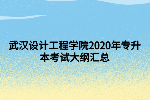 武漢設(shè)計工程學院2020年專升本考試大綱匯總