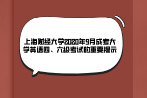 上海財(cái)經(jīng)大學(xué)2020年9月成考大學(xué)英語(yǔ)四、六級(jí)考試的重要提示