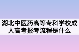 湖北中醫(yī)藥高等?？茖W(xué)校成人高考報考流程是什么