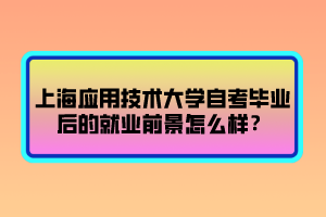 上海應(yīng)用技術(shù)大學(xué)自考畢業(yè)后的就業(yè)前景怎么樣？