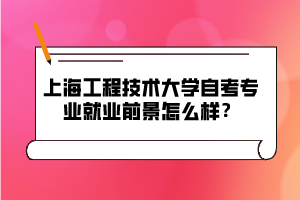 上海工程技術(shù)大學自考專業(yè)就業(yè)前景怎么樣？