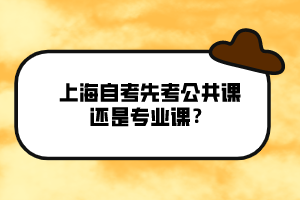 上海自考先考公共課還是專業(yè)課？