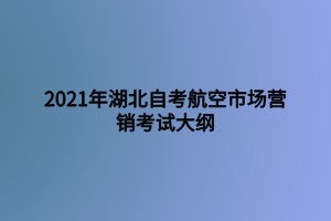 2021年湖北自考航空市場(chǎng)營(yíng)銷考試大綱