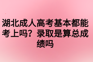 湖北成人高考基本都能考上嗎？錄取是算總成績(jī)嗎