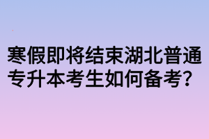 寒假即將結束湖北普通專升本考生如何備考？