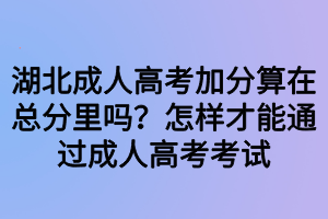 湖北成人高考加分算在總分里嗎？怎樣才能通過成人高考考試