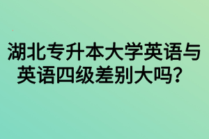 湖北專升本大學(xué)英語與英語四級差別大嗎？