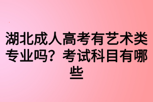 湖北成人高考有藝術(shù)類專業(yè)嗎？考試科目有哪些