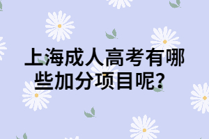 上海成人高考有哪些加分項目呢？