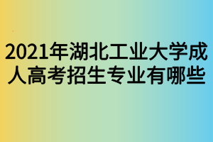 2021年湖北工業(yè)大學(xué)成人高考招生專業(yè)有哪些