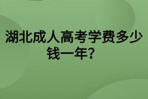 湖北成人高考學費多少錢一年？