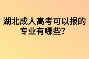 湖北成人高考可以報的專業(yè)有哪些？