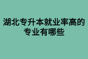 湖北專升本就業(yè)率高的專業(yè)有哪些？