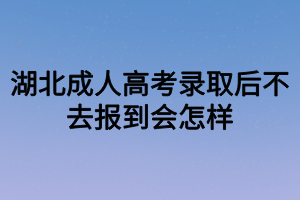 湖北成人高考錄取后不去報(bào)到會(huì)怎樣