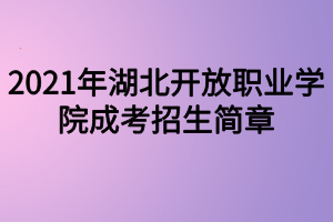 2021年湖北開放職業(yè)學(xué)院成考招生簡章