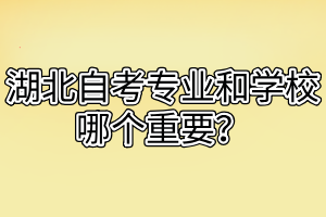 湖北自考專業(yè)和學(xué)校哪個(gè)重要？