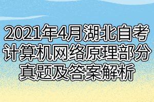 2021年4月湖北自考計算機(jī)網(wǎng)絡(luò)原理部分真題及答案解析