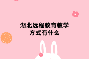 湖北遠程教育教學方式有什么