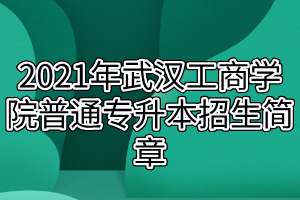 2021年武漢工商學(xué)院普通專升本招生簡章