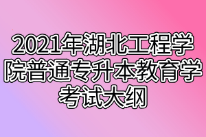 2021年湖北工程學(xué)院普通專升本教育學(xué)考試大綱