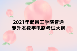 2021年武昌工學(xué)院普通專(zhuān)升本數(shù)字電路考試大綱