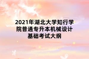 2021年湖北大學(xué)知行學(xué)院普通專升本機(jī)械設(shè)計(jì)基礎(chǔ)考試大綱