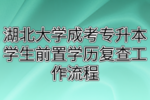 湖北大學(xué)成考專升本學(xué)生前置學(xué)歷復(fù)查工作流程