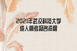 2021年武漢科技大學(xué)成人高考報(bào)名流程