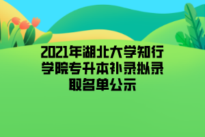 2021年湖北大學(xué)知行學(xué)院專升本補錄擬錄取名單公示