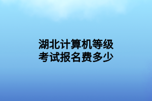 湖北計(jì)算機(jī)等級(jí)考試報(bào)名費(fèi)多少