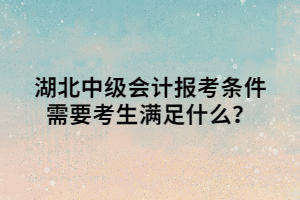 湖北中級(jí)會(huì)計(jì)報(bào)考條件需要考生滿足什么？