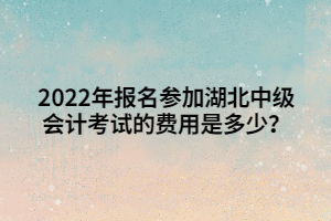 2022年報(bào)名參加湖北中級(jí)會(huì)計(jì)考試的費(fèi)用是多少？