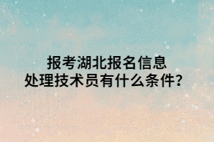 報考湖北報名信息處理技術員有什么條件？