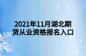 2021年11月湖北期貨從業(yè)資格報(bào)名入口